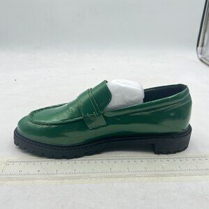 Shoes | Green Closed Toe Loafer Block Low Heel Slip On Pumps With Wide  Strap Decor Dress | Poshmark